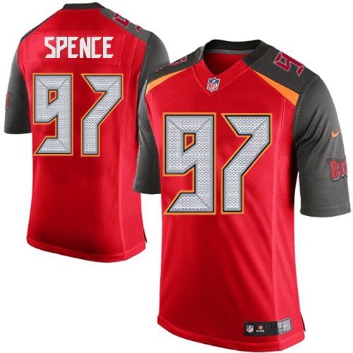 Men's Limited Akeem Spence Nike Jersey Red Home - #97 NFL Tampa Bay Buccaneers